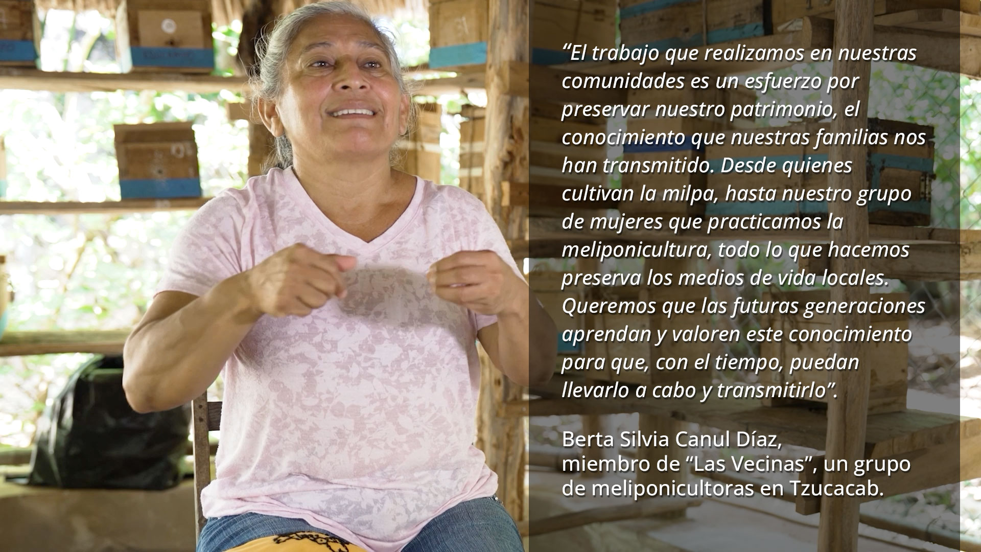 Bertha Silvia Canul Díaz, meliponicultora