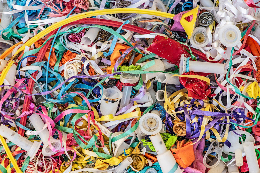 These balloons are just some of the plastic pollutants collected by the Rame Peninsula Beach Care Group in Whitsand Bay, Cornwall.